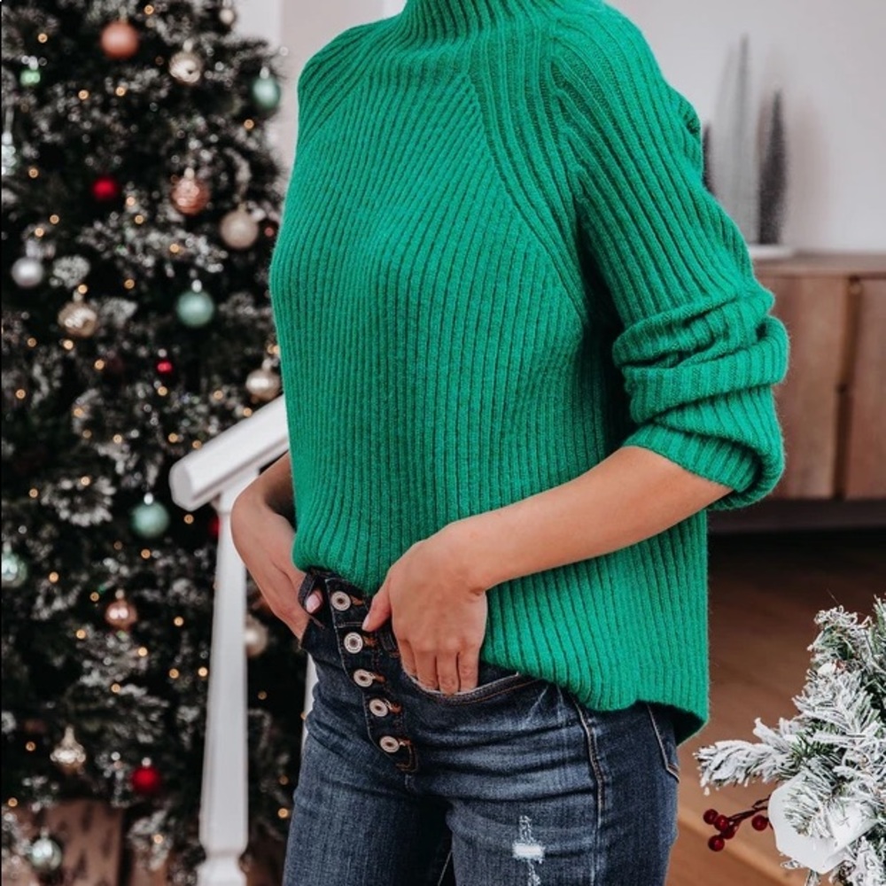 Feel the Magic Ribbed Mock Knit Sweater